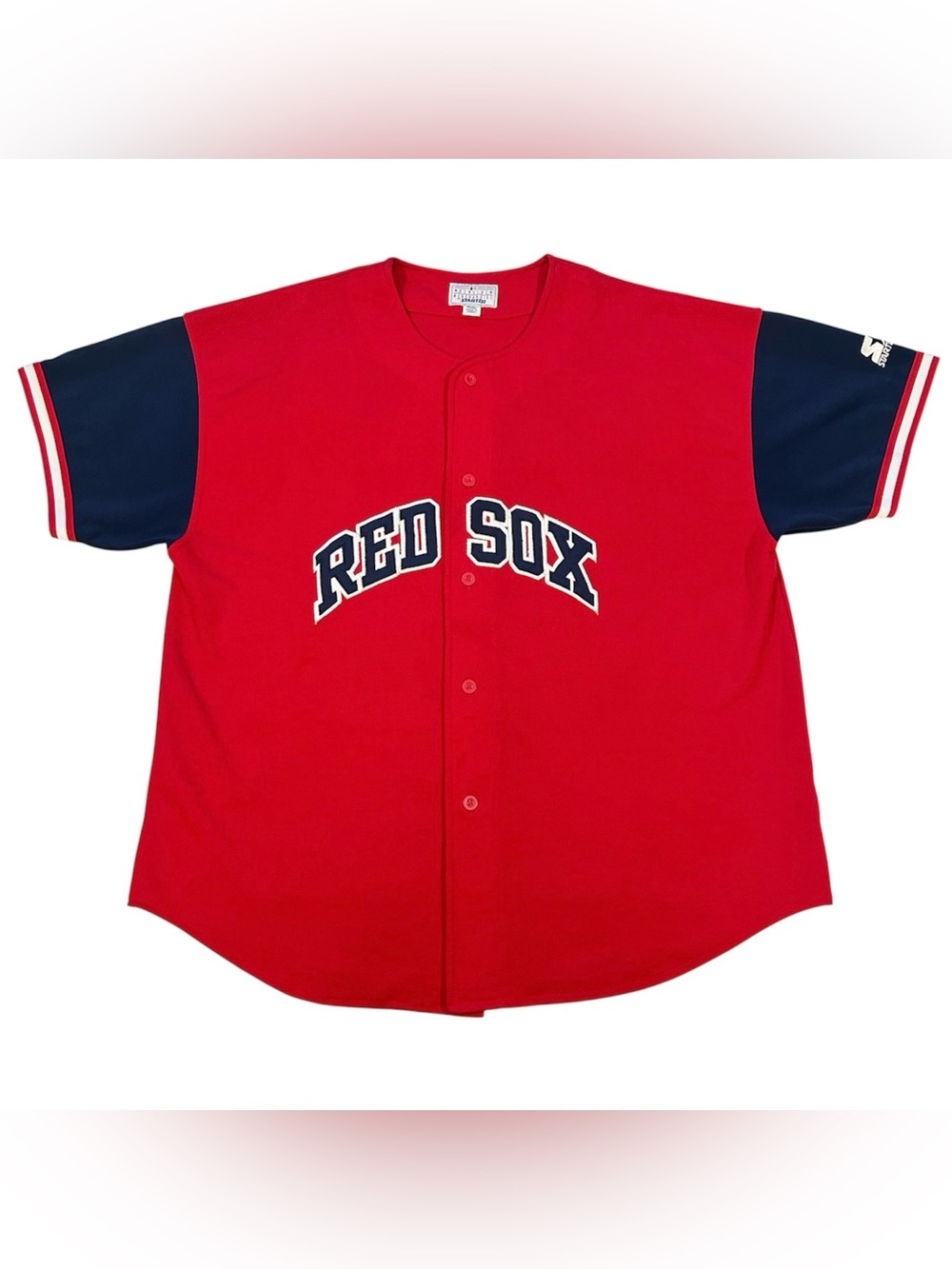 Vintage Y2K Starter Boston Red Blue Sox Mens 4XL Red MLB Baseball Jersey Shirt